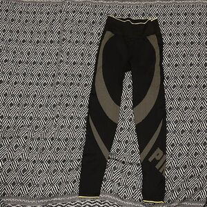PINK Victoria's Secret Black and Yellow Active Leggings